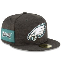 Men's Philadelphia Eagles New Era Black 2018 NFL Sideline Home Official 59FIFTY Fitted Hat 3058345